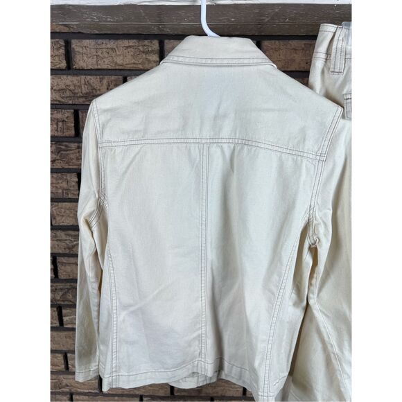 Sigrid Olsen Ivory Ankle Pants w/ belt & Jacket Size 4 - Picture 9 of 16